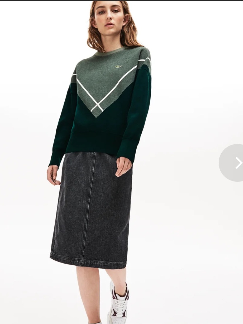 Lacoste Women’s Jacquard Knit Sweater Size XL Preppy Old Money Argyle